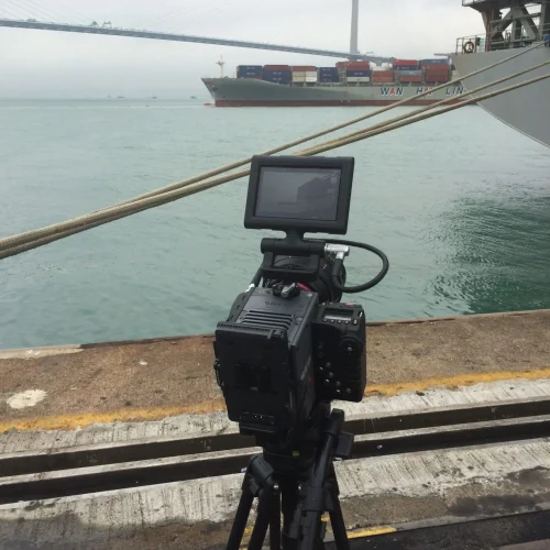 Filming at the Port