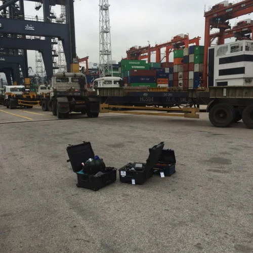Filming at the Port