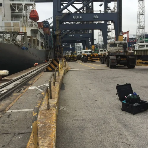 Filming at the Port
