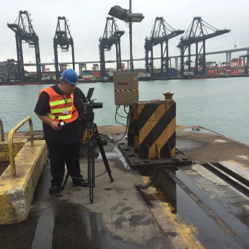 Filming at the Port of Hong Kong