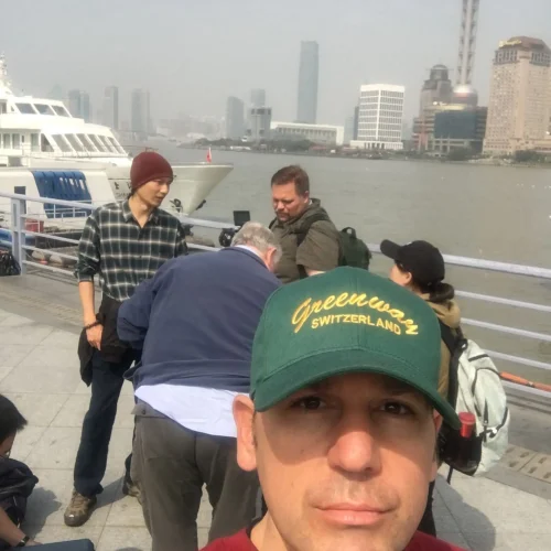 Author Lance Hoovestal taking a picture