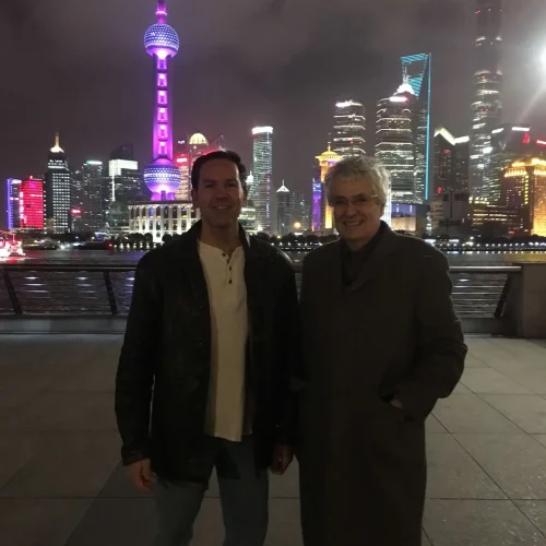 Author Lance Hoovestal with his friend